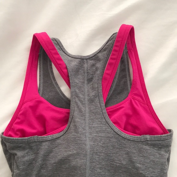 grey lululemon tank top-pink built in sport bra - Picture 5 of 7